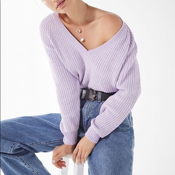 Uo Cozy Chenille Vneck Sweater 